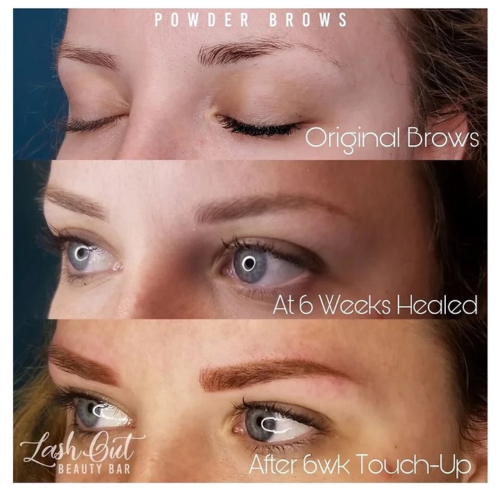 powder brows before and after